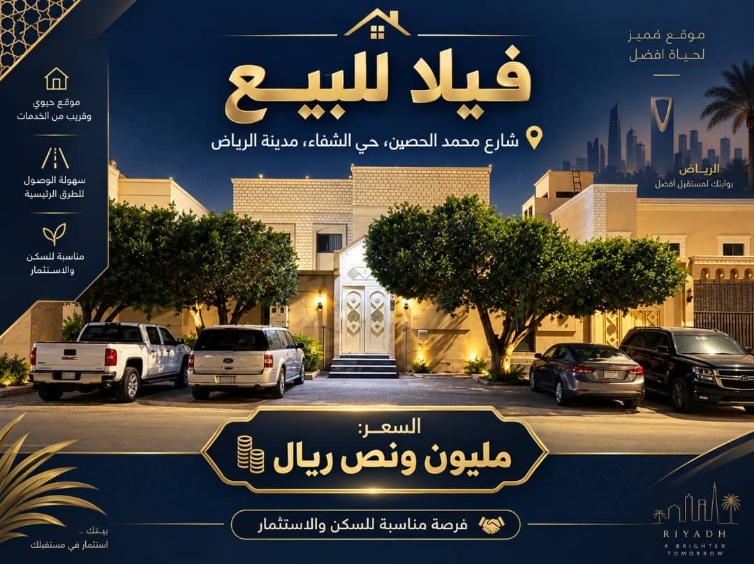 فيلا للبيع في شارع محمد الحصين, حي الشفاء, مدينة الرياض, منطقة الرياض